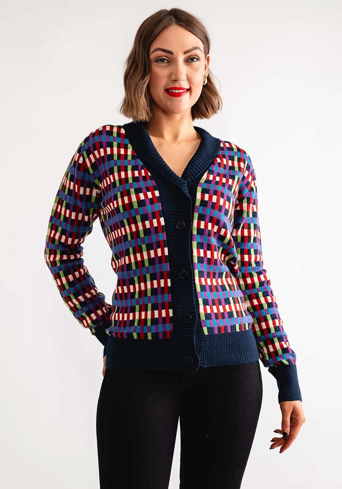 Pretty Vacant Shawl Neck Cardigan, Multi-Coloured