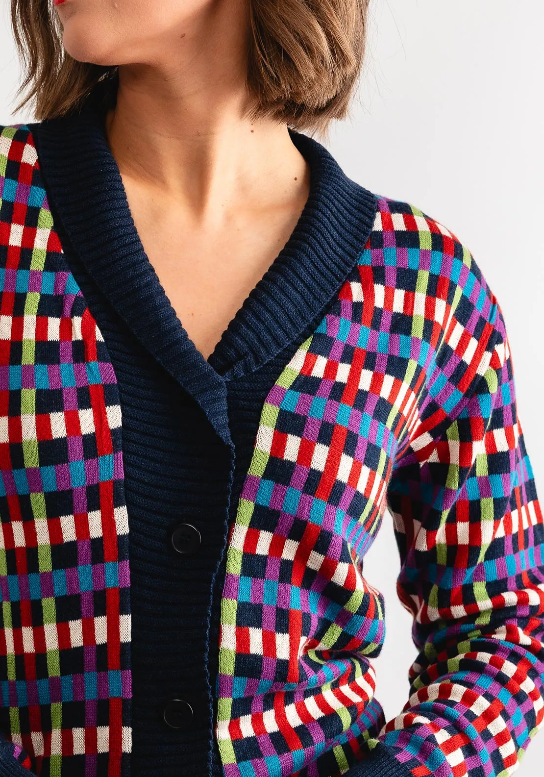 Pretty Vacant Shawl Neck Cardigan, Multi-Coloured