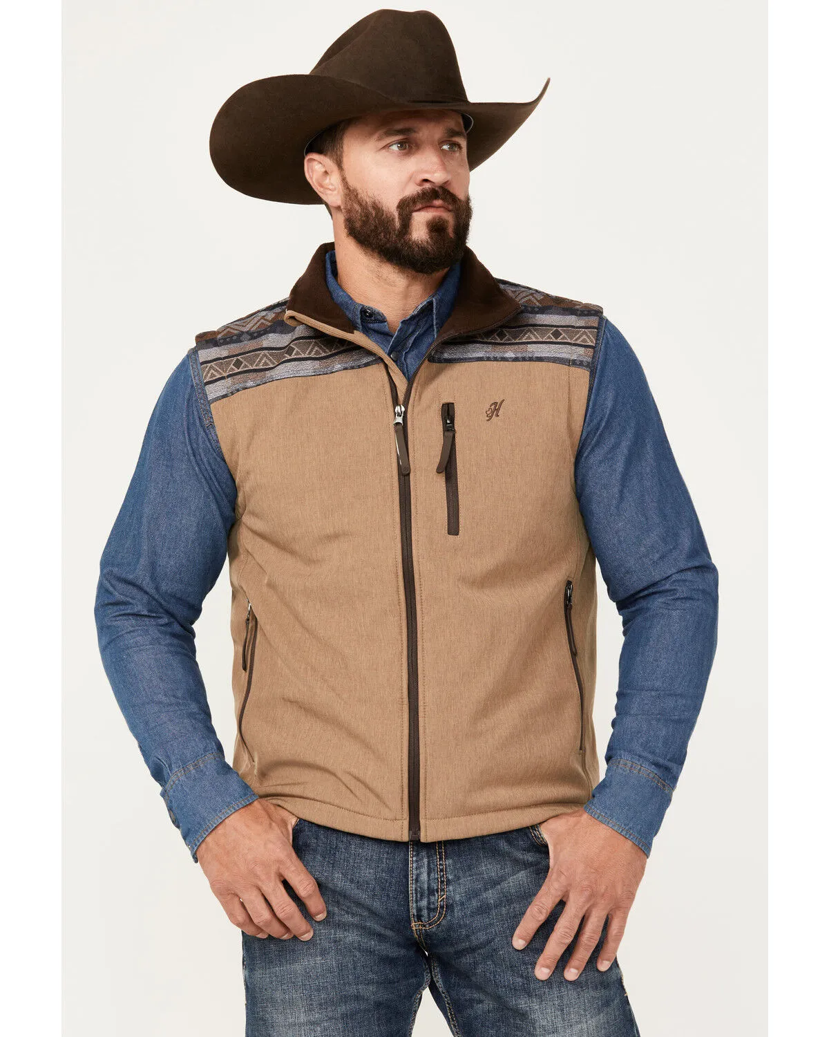 Product Name:  Hooey Men's Southwestern Print Softshell Vest