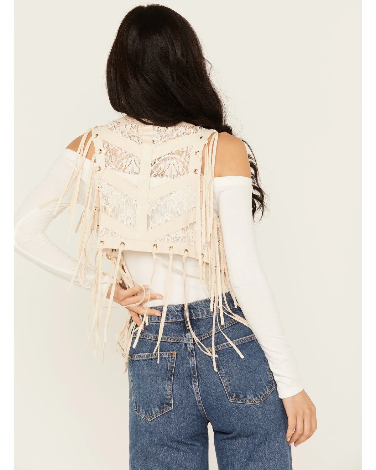 Product Name:  Vocal Women's Braided Lace Fringe Vest