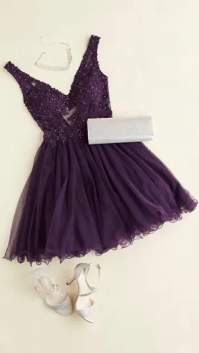 Purple homecoming dress