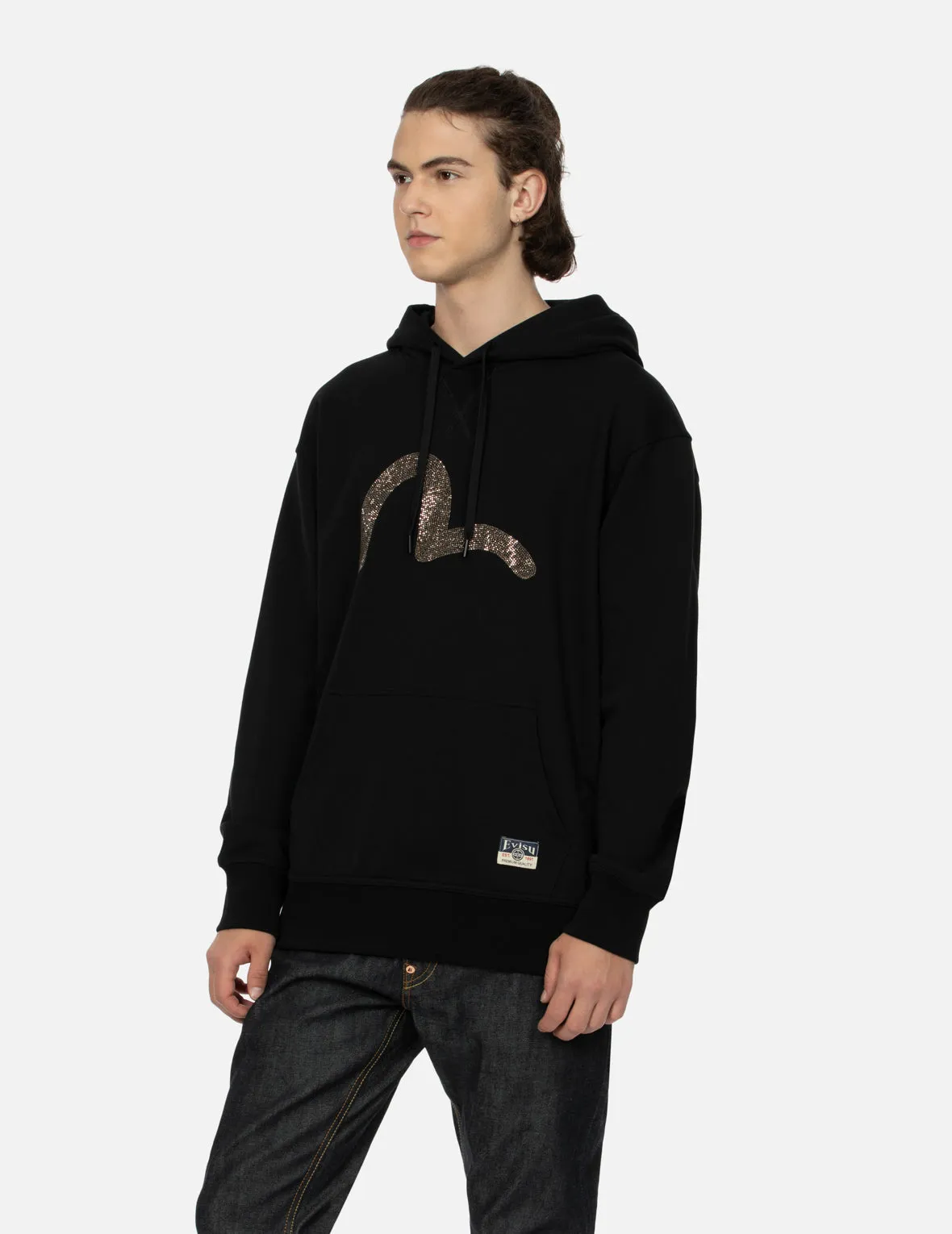 Rhinestone Seagull Relax Fit Hoodie