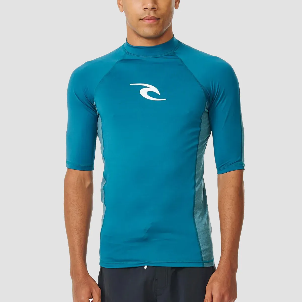 Rip Curl Waves UPF Perf Short Sleeve Rash Vest Deep Ocean