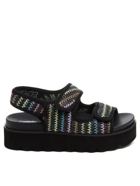 Rocket Dog Balmy Randy Raffia Wedge Sandals - Black