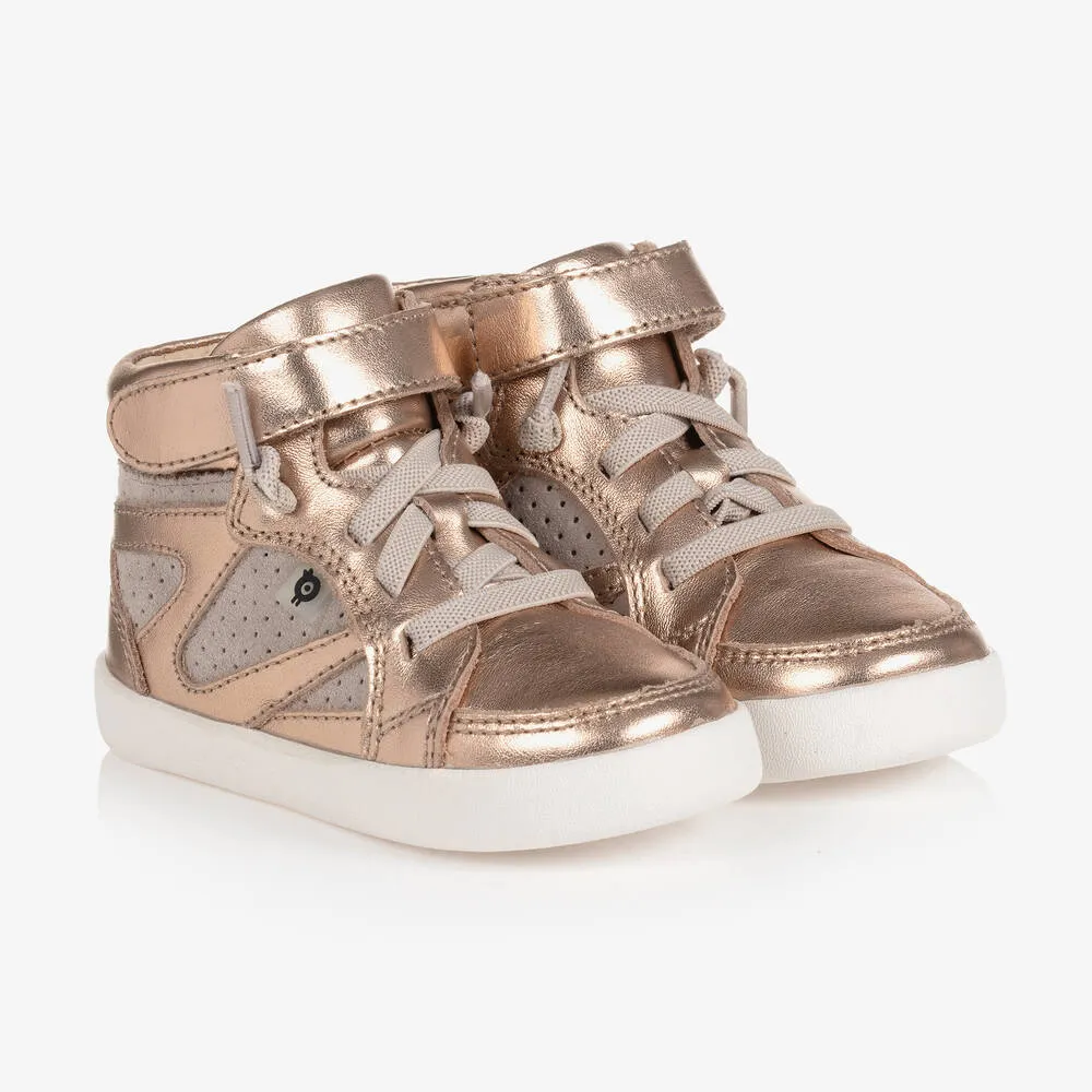 Rose Gold High-Top Trainers