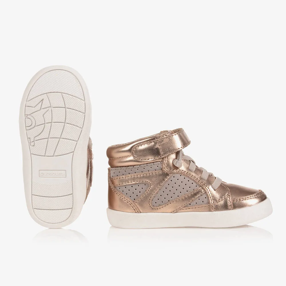 Rose Gold High-Top Trainers