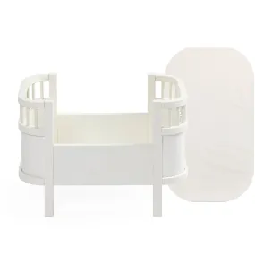 Sebra Classic White Doll's Bed w. Mattress