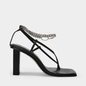 Shake The Chains Sandals in Black Leather