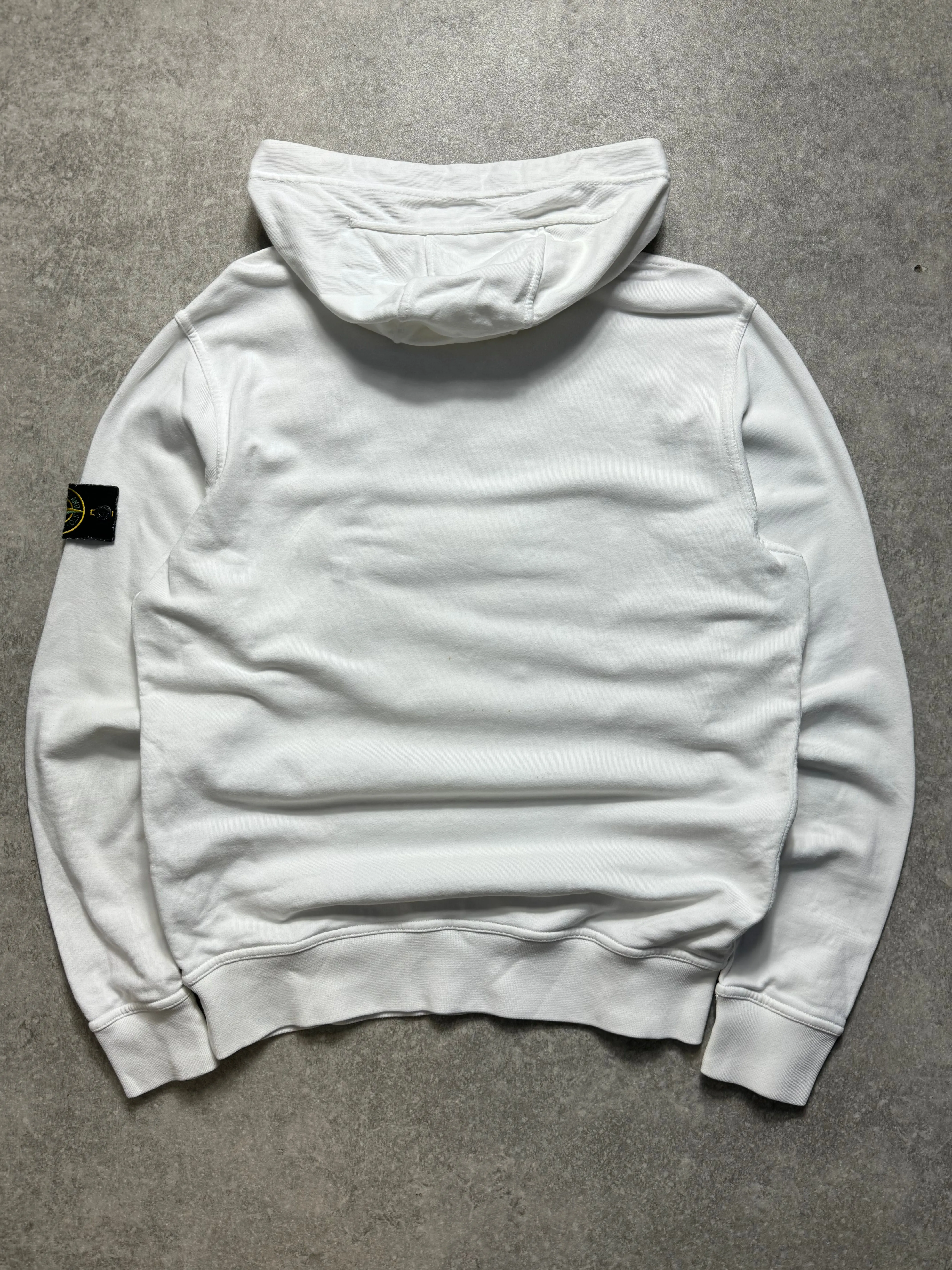 S/S 2015 Stone Island White Asymetrical-Zip Hoodie