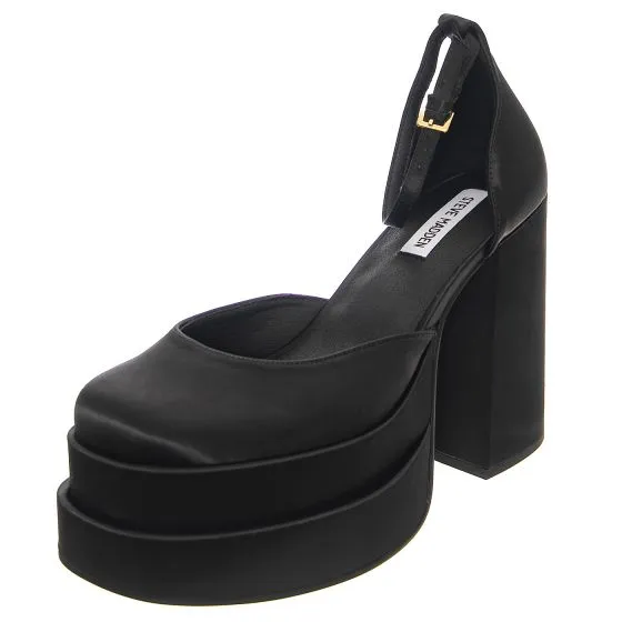 Steve Madden W' Charlize-Black Satin Sandals