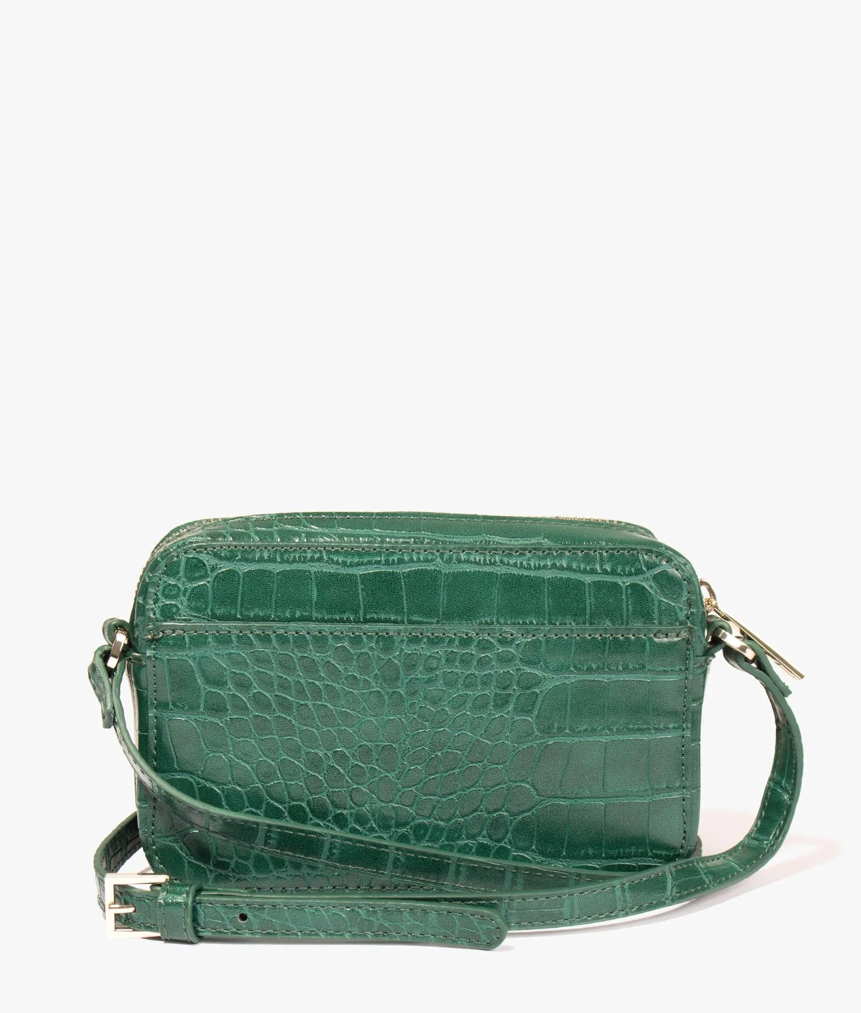 Stina double zip mini camera bag in dark green