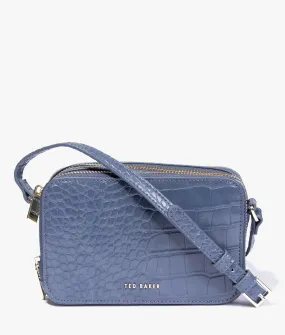 Stina double zip mini camera bag in mid blue