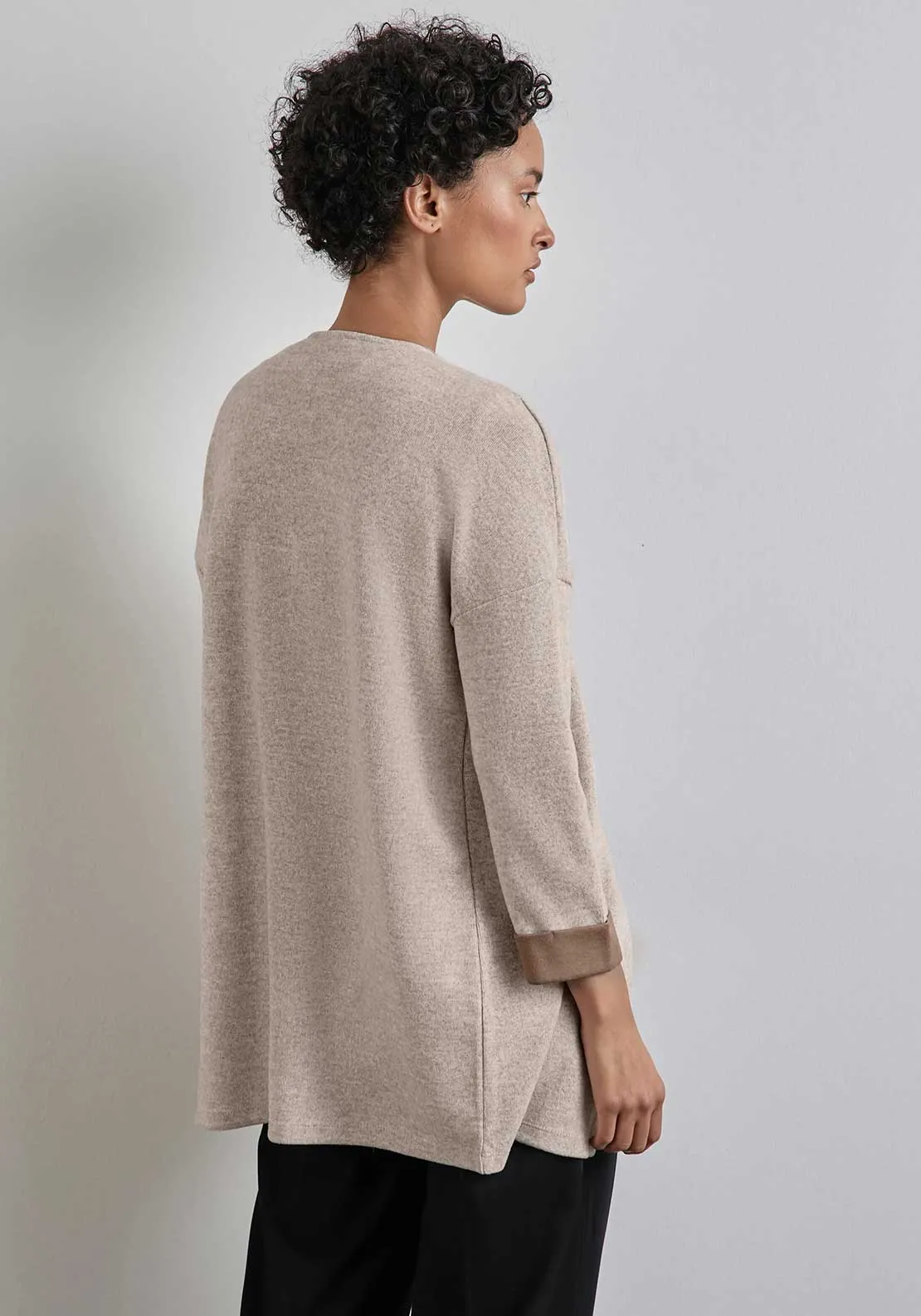 Street One Open Front Cardigan, Beige