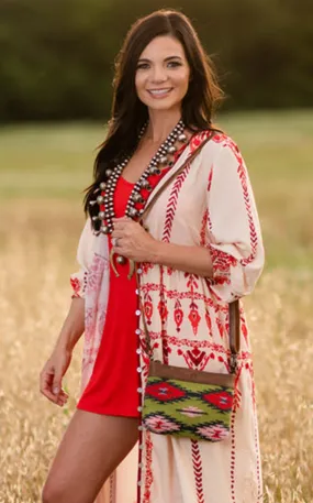 STS Ranchwear Green & Red Aztec Baja Dreams Grace Crossbody Bag