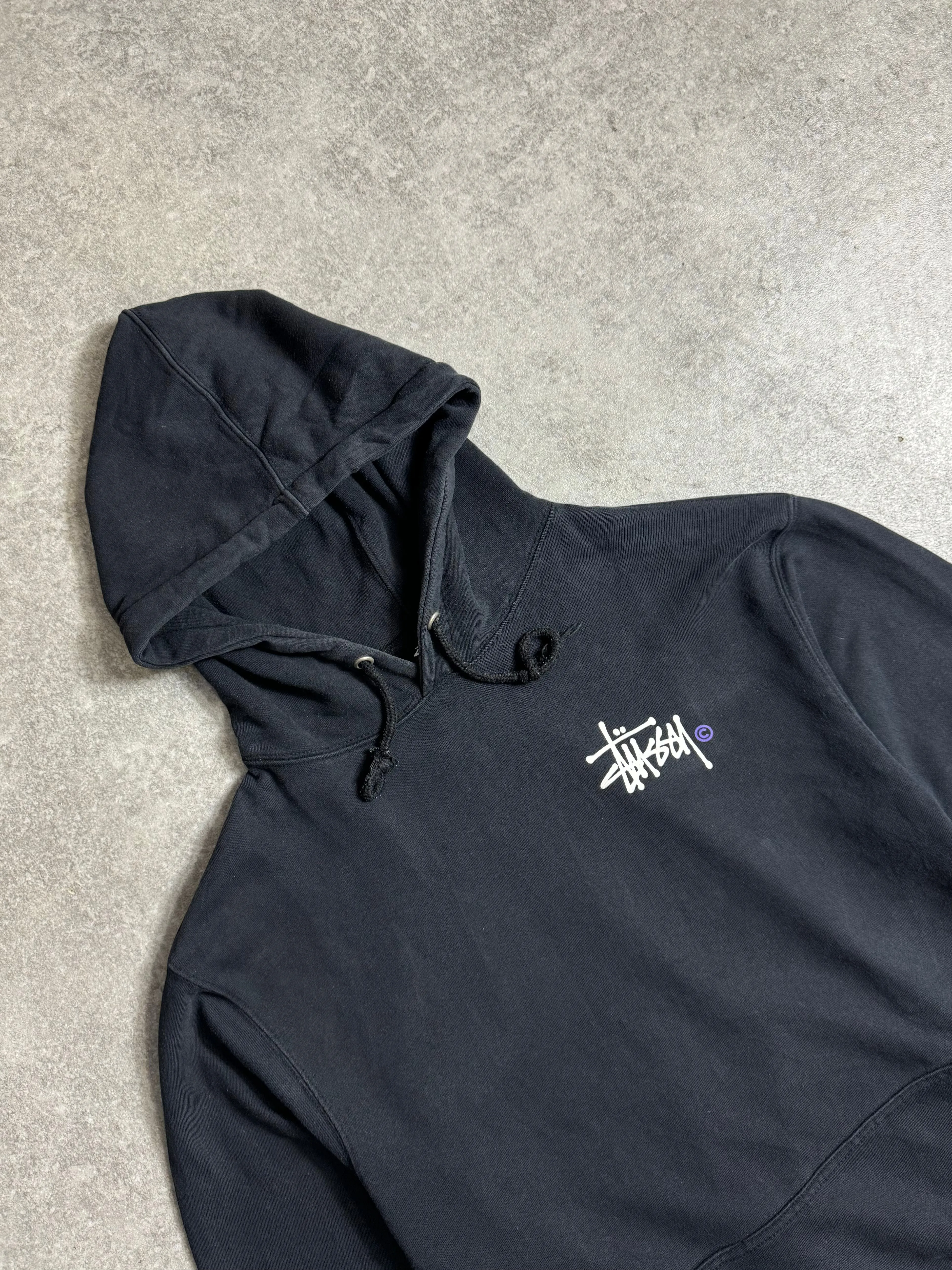 Stussy Black Logo Printed Graphic Hoodie