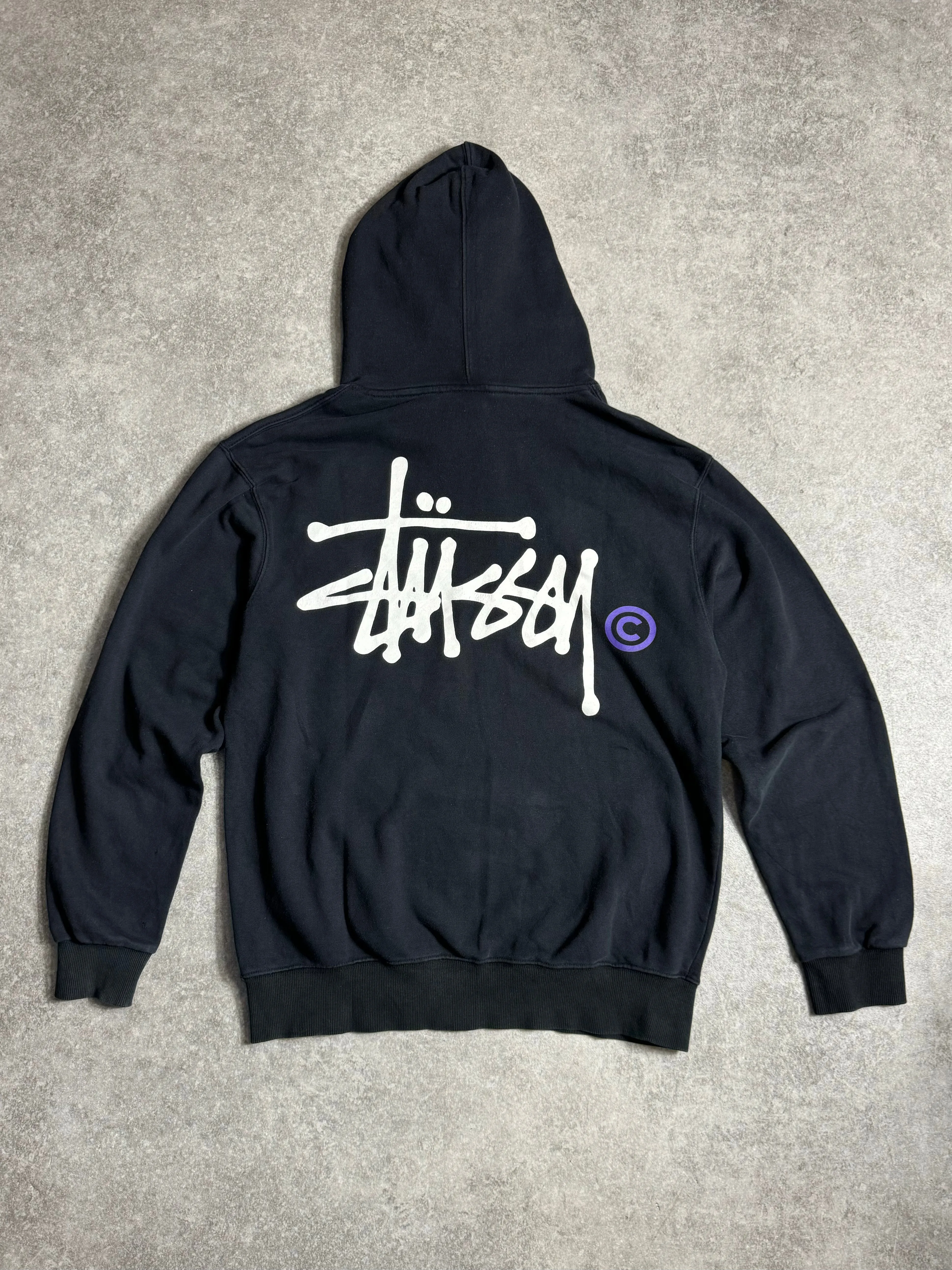 Stussy Black Logo Printed Graphic Hoodie