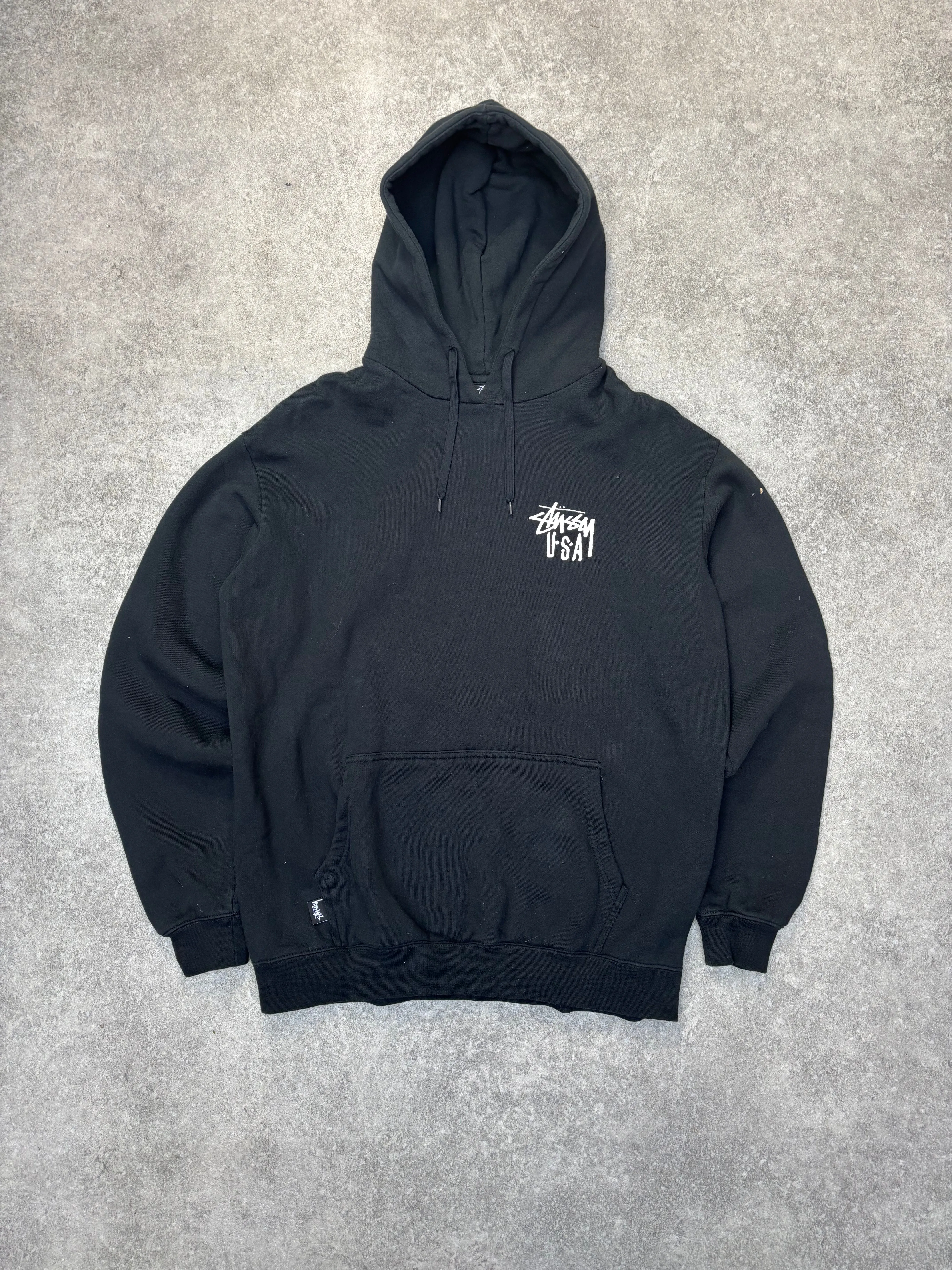 Stussy Black U.S.A Logo Hoodie