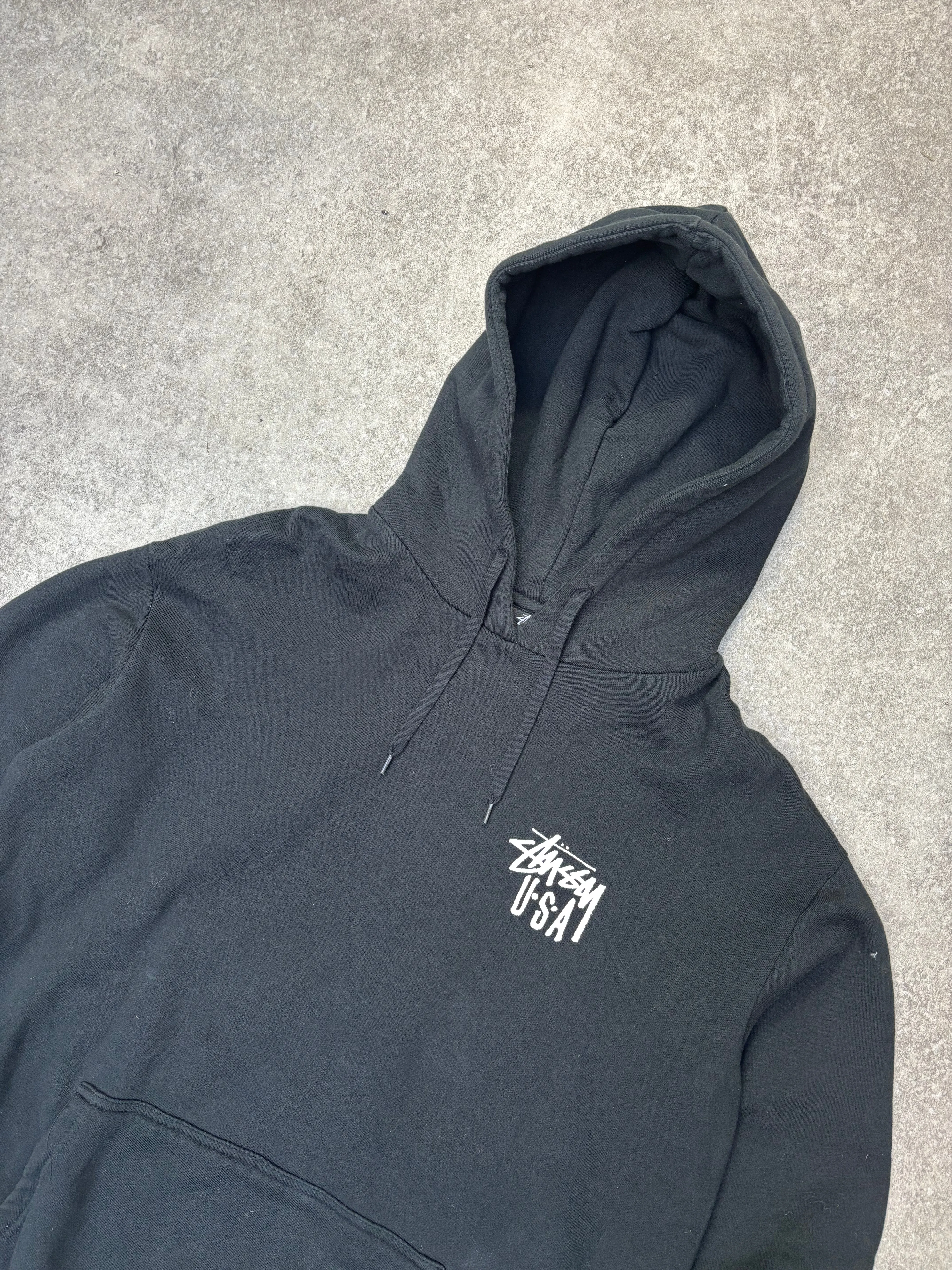 Stussy Black U.S.A Logo Hoodie