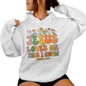 Toddler Jesus Love Me This I Know Groovy Kid Christian Women Hoodie