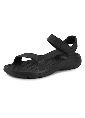 Totes Ladies Black Riley Adjustable Sport Sandals | Kaleidoscope