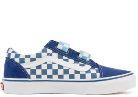 VANS Kids Old Skool V Checkerboard, Blue/ True White