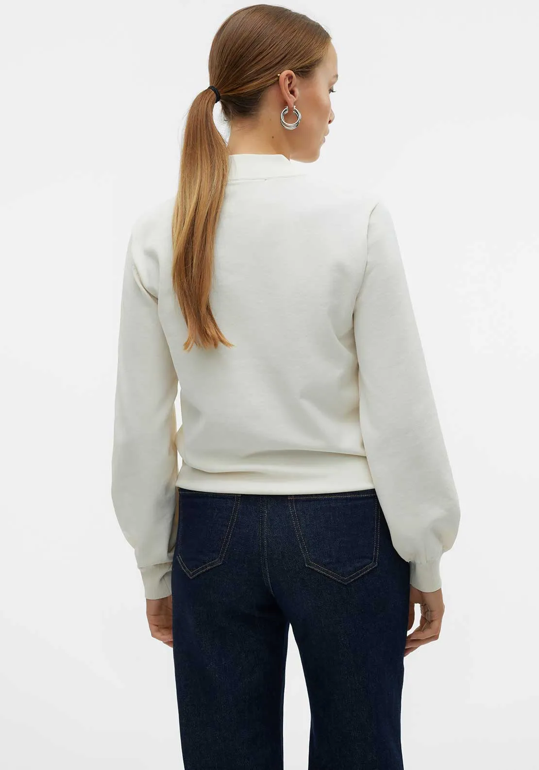 Vero Moda Mercury High Neck Sweater, Cream