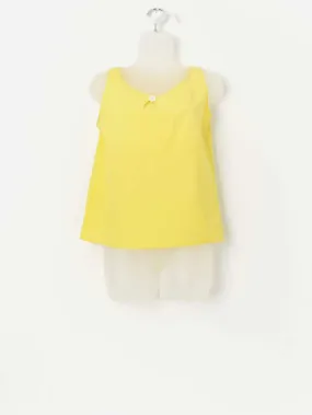 Vintage 1980s yellow vest top with button detail – Medium