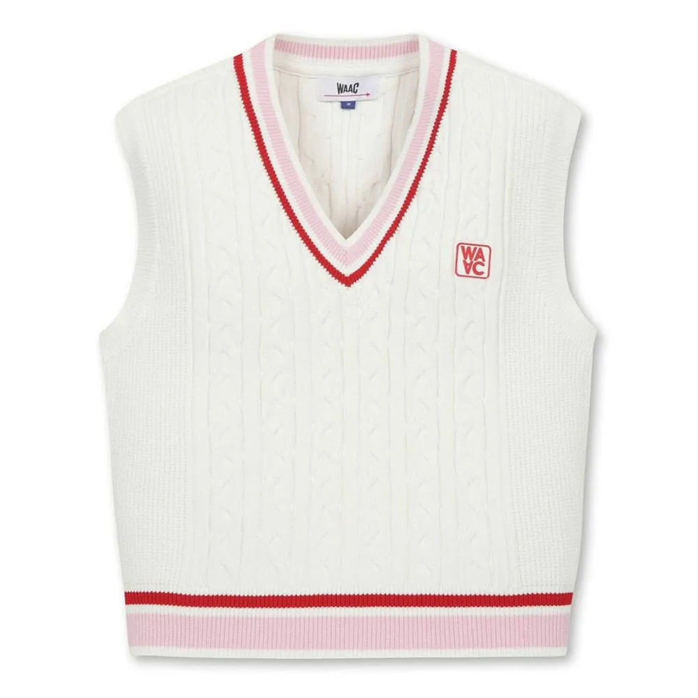 WAAC Cable V Neck Knit Golf Vest 2023 Women