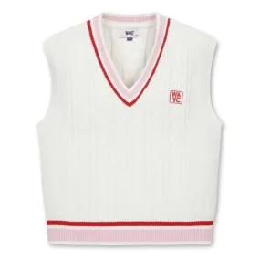 WAAC Cable V Neck Knit Golf Vest 2023 Women