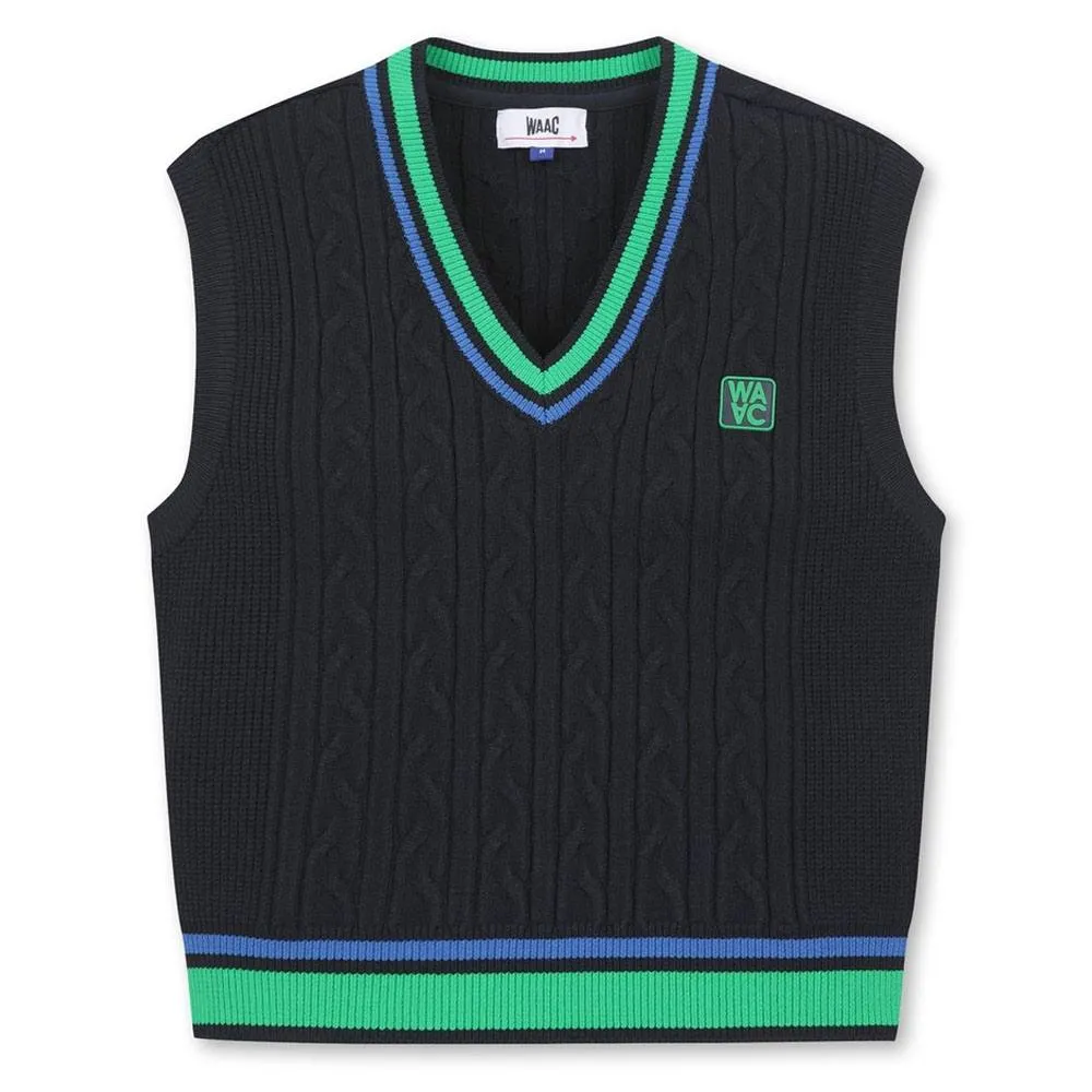 WAAC Cable V Neck Knit Golf Vest 2023 Women