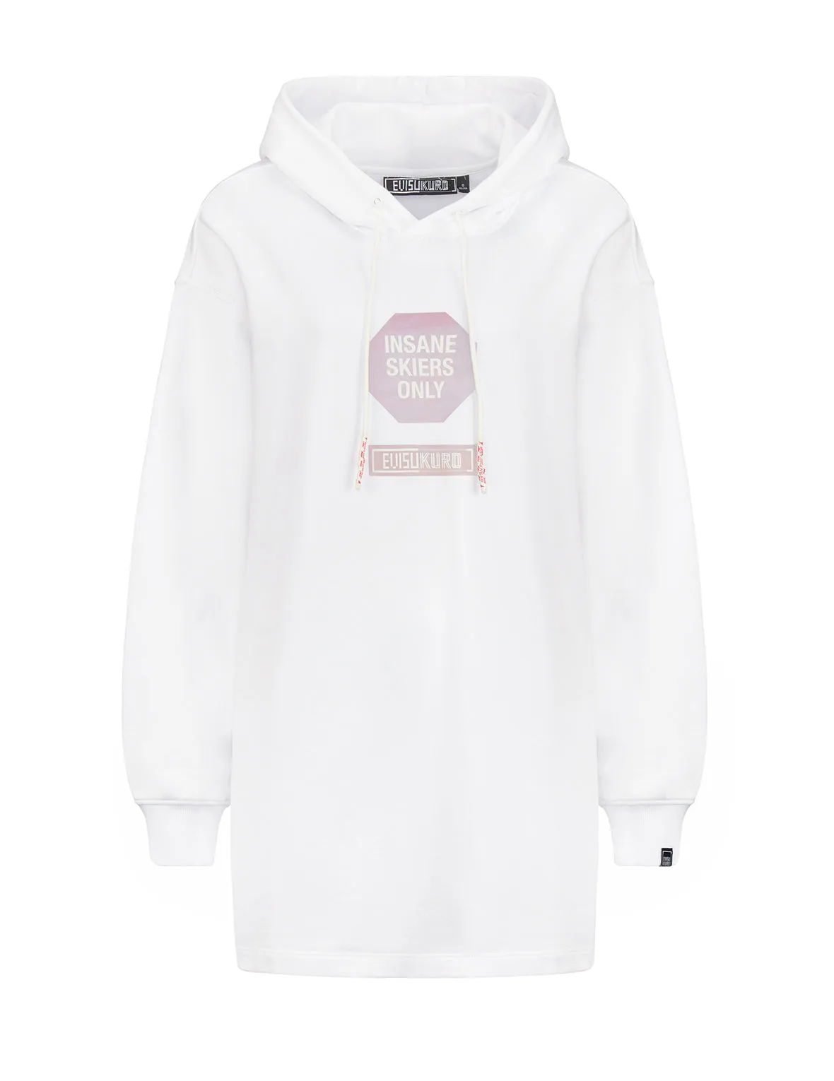 Warning Sign Print Oversized Hoodie