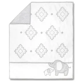 Wendy Bellissimo Hudson Elephant Reversible Quilt, Grey/White