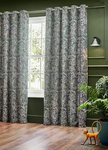 Wylder Nature Bengal Lined Eyelet Chenille Curtains | Kaleidoscope