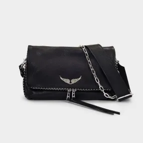 Zadig & Voltaire  Rocky Crossbody Bag in Black Grained Leather